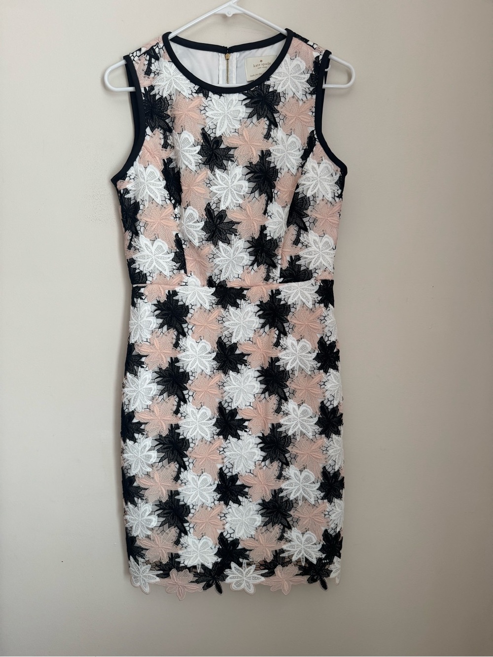 Kate Spade Tiger Lily Lace Dress Women’s Size 6 Black Blush White Floral